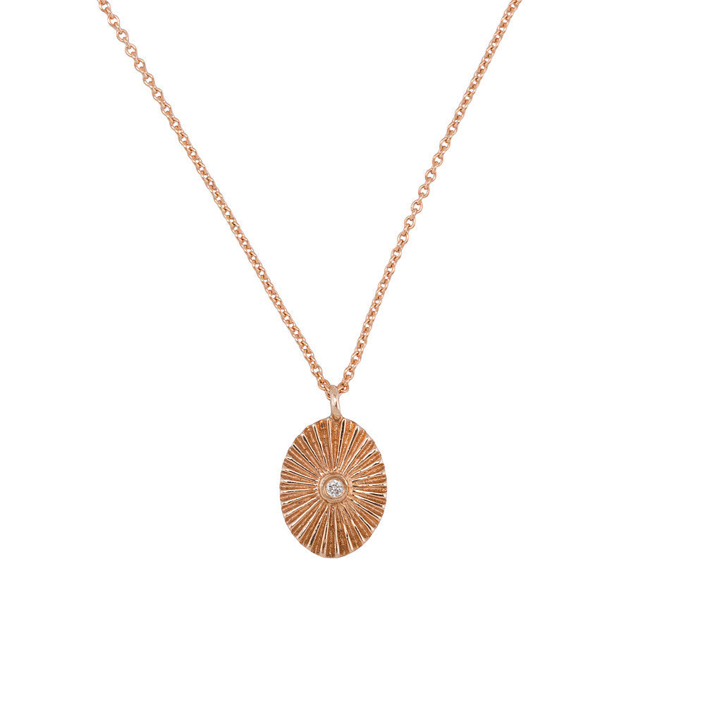 Zigzag Oval Pırlanta Kolye