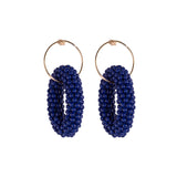 Lapis Oval Halka Küpe