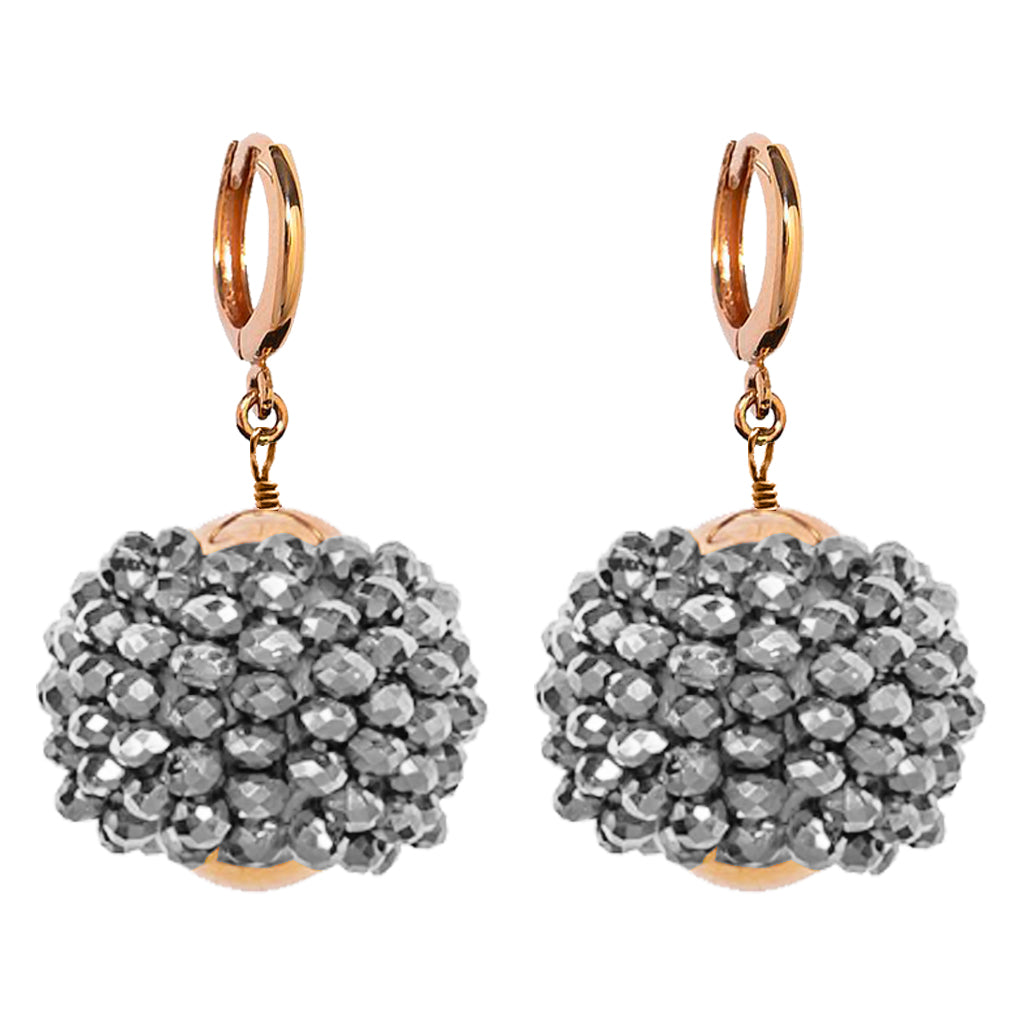 Gümüş Discoball Büyük Top Küpe