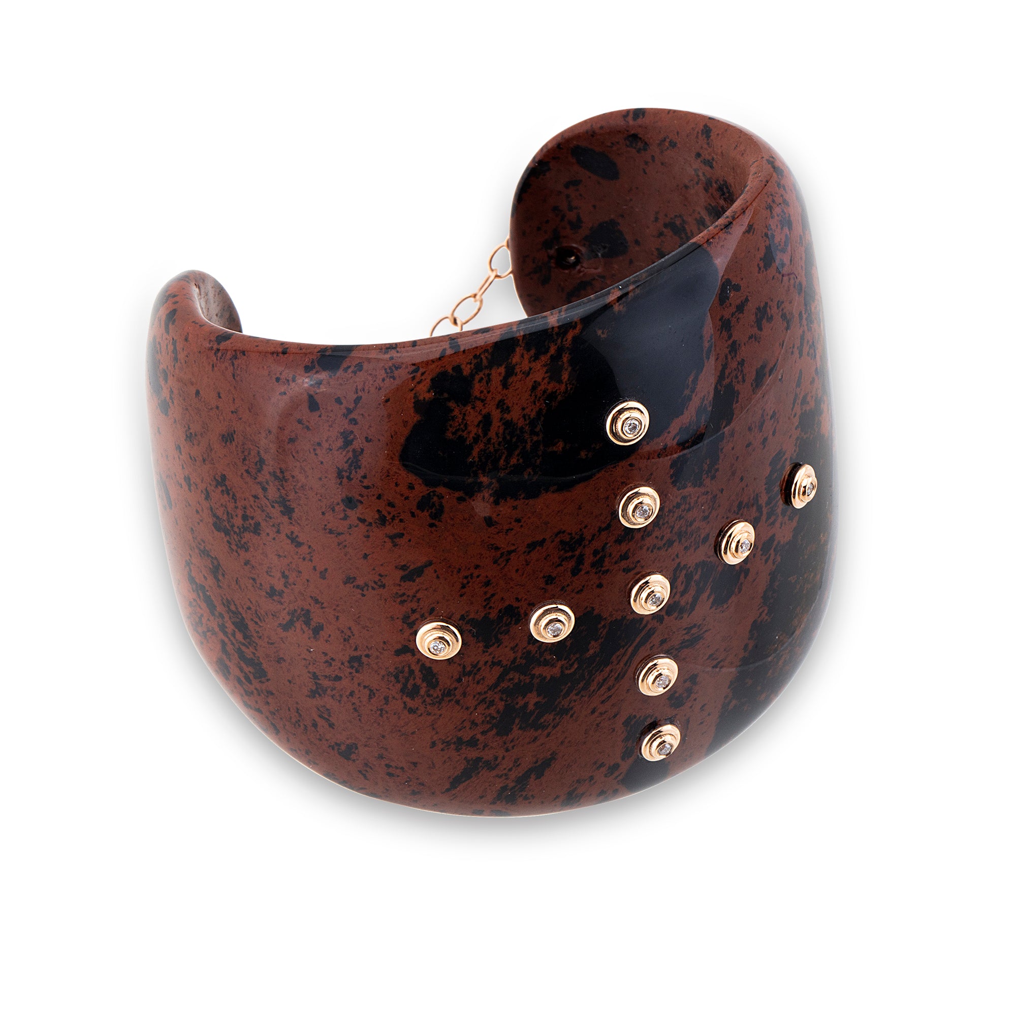 Mahogany obsidian cuff bilezik