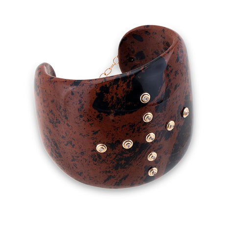 Mahogany obsidian cuff bilezik