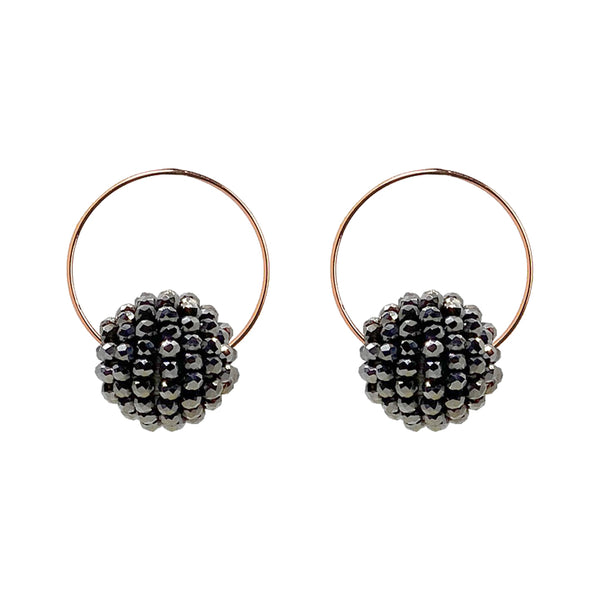 Gümüş Discoball Halka Küpe