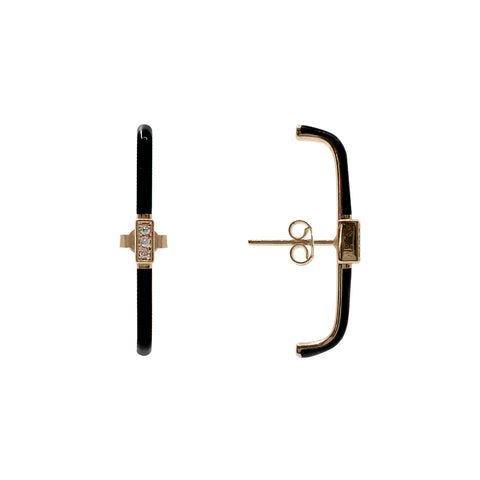 Siyah Mine Pırlantalı Earcuff