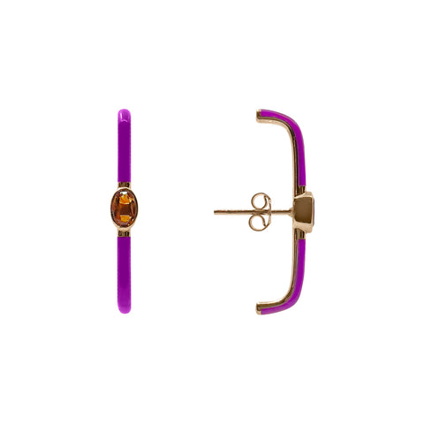 Fuşya Mine Sitrin Earcuff