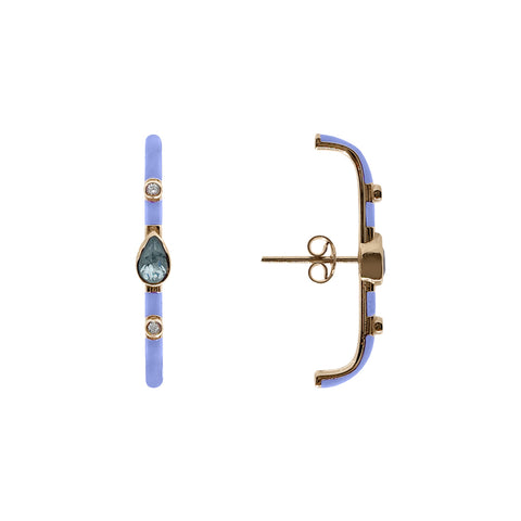 Lila Mine Aquamarin ve Pırlanta Earcuff