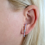 Lila Mine Aquamarin ve Pırlanta Earcuff
