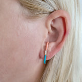 Mercan Turkuaz Mine Pırlantalı Earcuff