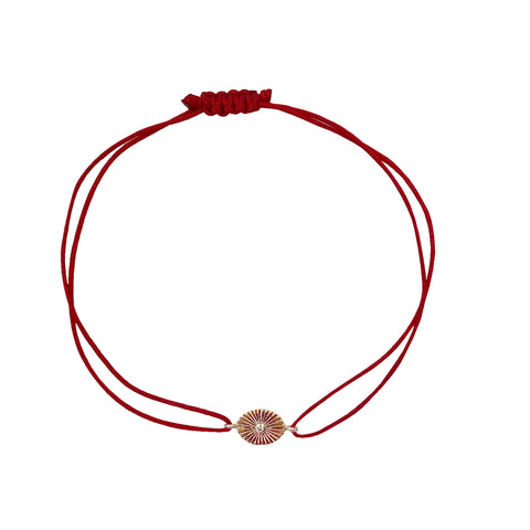 Pırlantalı Kırmızı Oval Bileklik